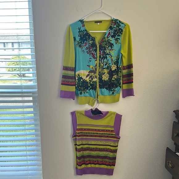 Kenzo jungle Floral Cardigan and Sleeveless Top Set - Picture 1 of 9